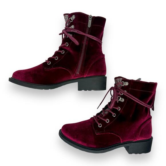 Circus by Sam Edelman Women's Dawson 2 Combat Booties Size 7W Malbec Red F4017F1 - Picture 4 of 9